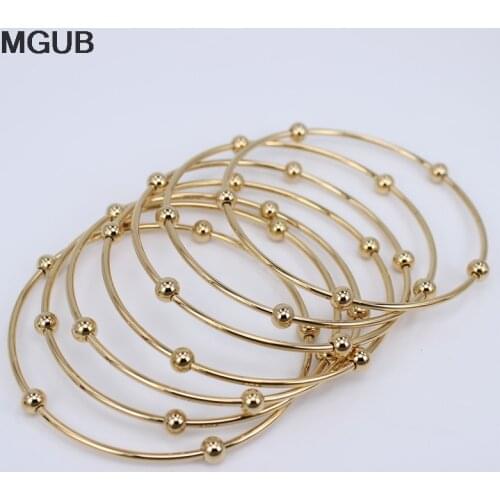 Stainless Steel 7pieces/set Tri-Color Bangle & Bracelet Titanium Steel Bracelet Gold color Fashion Women Bangle Wholesale LH724