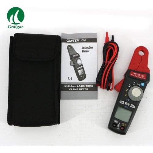 CENTER 260 High Quality Digital AC/DC Clamp Meter Measuring Range 1mA to 100.00A