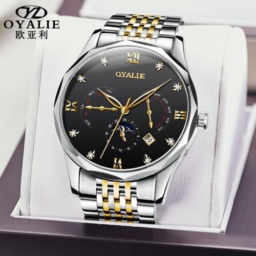 Watches Mens Automatic Mechanical Watches Refined Steel Multifunctional Waterproof Watches
