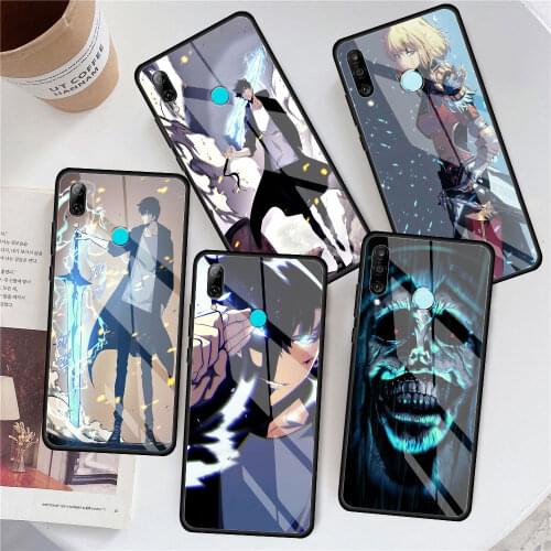 Anime solo leveling Sung Jin woo Cover for Huawei P30 P40 Pro P20 Lite P Smart Z Y7 Y9 Y9a Y6 2019 for Honor 20 8X 9X Glass Case