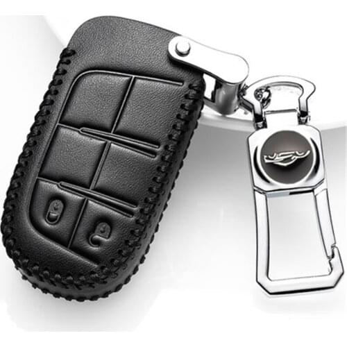 Key Case keychain for jeep renegade 2019 for cherokee car leather key bag buckle car keychain