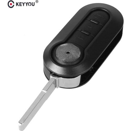 KEYYOU Key Case 3 Buttons Flip folding Remote Key Case Shell Cover For FIAT 500 Panda Punto Bravo Car Alarm Keyless SIP22 blade