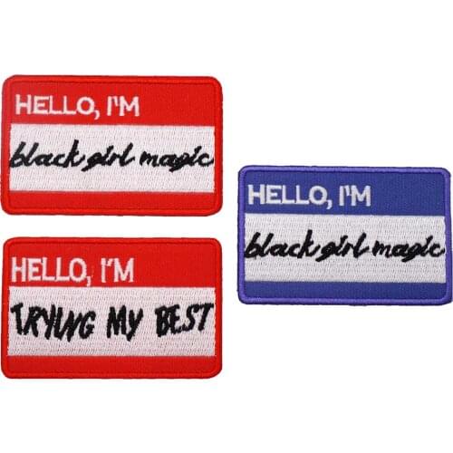 Black Girl Magic Lady Biker Patch Embroidered Applique Sewing Label Punk Patches Clothes Apparel Accessories Badge
