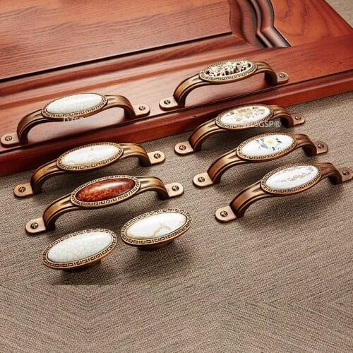 Zinc Aolly Antique Copper Gem Cabinet Handles Wardrobe Kitchen Cupboard Pulls Drawer Knobs Furniture Handle Door Hardware