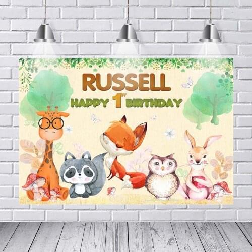 Photography Backdrops Baby Cartoon Jungle Safari Birthday Party Animals Poster Portrait Photographic Background Photo Studio
