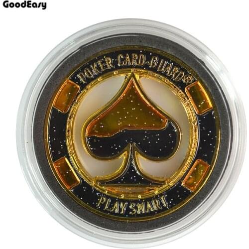 Hot Poker Cards Guard Protector Metal Token Coin with Plastic Cover Casino Texas Poker Chip Button - Poker Coins Collect