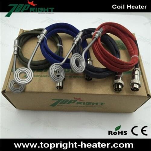 ID 9mm OD26mm 110v 100w flat coil heater with specially male and female connector