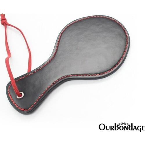 Ourbondage PU Leather Paddle with Shoe Shape with Red String for Adult Sex BDSM Spanking Toys For Men Women and Couples