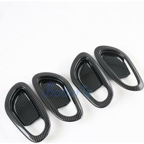 Carbon Fiber Look Interior Grab Handle Bowl Panels Frame Protective Strips For Nissan NAVARA D23 Frontier NP300 2016-2020