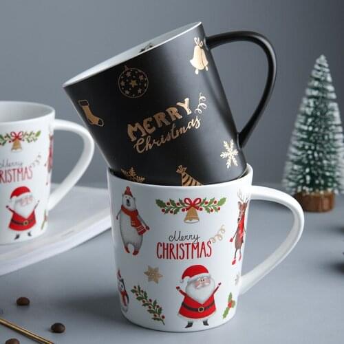 Ceramic Mug Christmas Present Men and Women Cartoon Cup Coffee Milk Tea Drinking Cup Christmas For Children Gift Coffee Cup