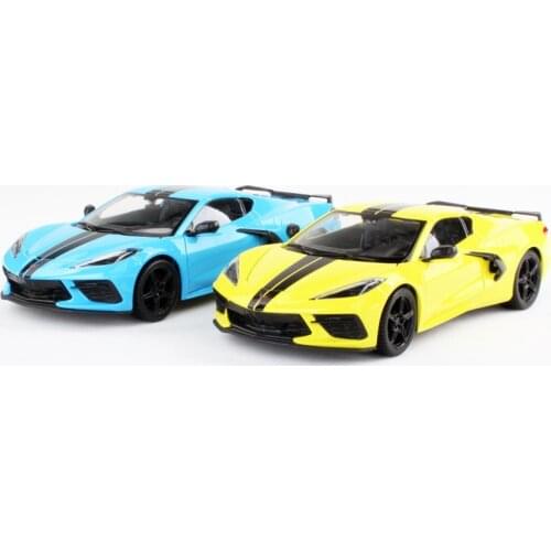 Classic high-quality 1:24 alloy 2020 C8 Stingray car model,simulation alloy car decorations,hot-selling gift toys,free shipping