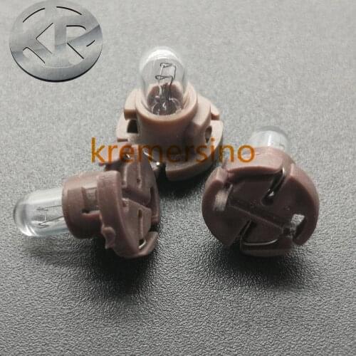 10pcs T4 Bulbs Lamps for Honda Toyota Nissan Mitsubishi Dashboard Instrument 14V 1.4W Brown Base