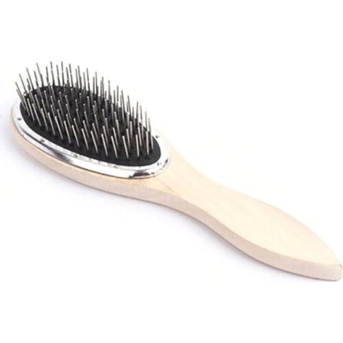 Fashion Plastic Wood Steel Tooth Comb Mannequin Head Wig Hair Brush 22cm