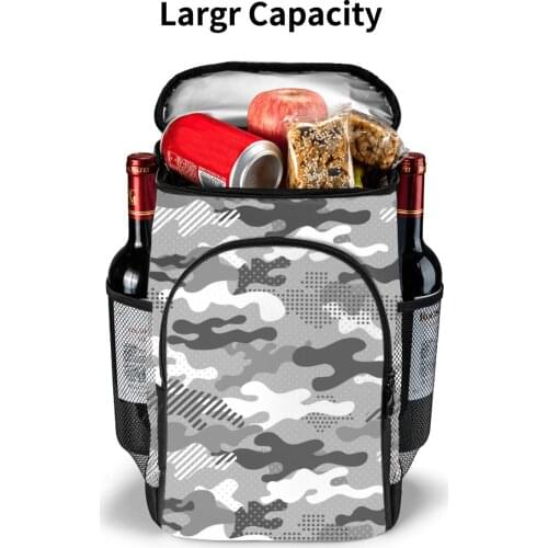 Fashion Camouflage 45 Cans Insulated Cooler Backpack Lunch Cooler Bag for Lunch Picnic Hiking Camping Beach Park Day Trips