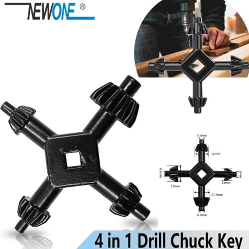 NEWONE 4 In 1 Multi-function Universal Chuck Key Drill Drilling Holder Spanner Ratchet Socket Ring Combination Grip Star Wrench