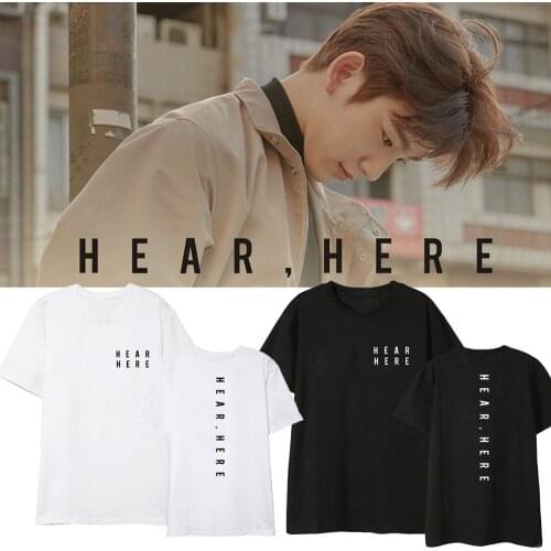 New Korean KPOP Clothes GOT7 JINYOUNG HEAR HERE K-pop T-shirts Men/women Hip Hop Tshirt Harajuku Streetwear Tee Shirt Femme
