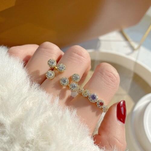 Ins New 14k Gold Super Flash Zircon New Design Exquisite Ring Bridal Ring Romantic Gift For Girlfriend Party Accessories