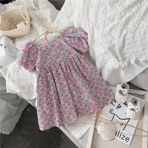 2-8T Flower Dress Girl Summer Clothes Toddler Kid Floral Dress Elegant Cute Sweet Beach Sundress Party Club Princess Dress