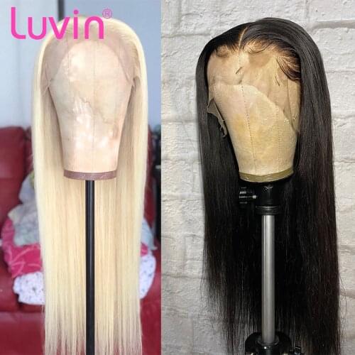 28 30 Inch Straight 613 Blonde 13x1 Lace Human Hair Wigs Remy Transparent Glueless T Part Wig Pre Plucked Baby Hair