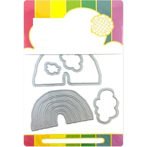 Rainbow Clouds Metal Cutting Diary Dies And Stamps Stencils For Scrapbooking Stamps Embossing Mold DIY Paper Cards Maker Albums