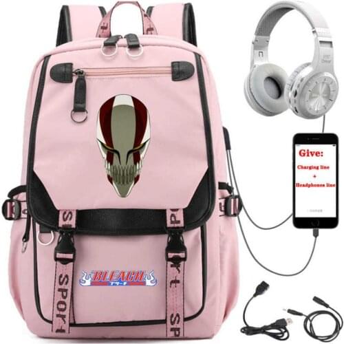 USB Charging teenagers Laptop packsack anime Bleach backpack Women men Travel Backpack student School book Bag