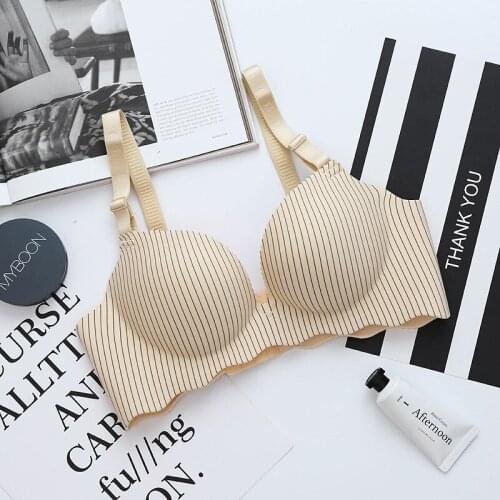 Sexy Deep U Cup Bra For Women one piece Push Up bra Lingerie Seamless Wire Free Bra Gather Adjustable Girls soid Lingerie Bra
