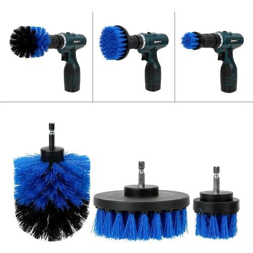 Hard Bristle Auto Detailing Car Auto Care 3pcs/set Drill Scrubber Brush Kit Cleaning Tool Car Brush