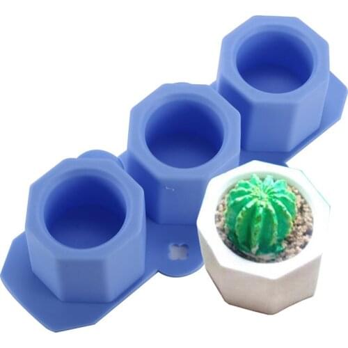 Silicone Mold DIY Cactus Flower Pot Ceramic Clay Craft Casting Concrete Cup Making Ornament Resin Mould Supplies Random Color