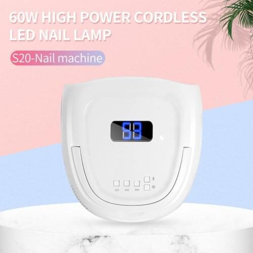 Nail Dryers UV LED Nail Lamp 60W Rechargeable Pro LED Gel Nail UV Light Wireless UV Gel Light Beads Cordless Led Light for Nails