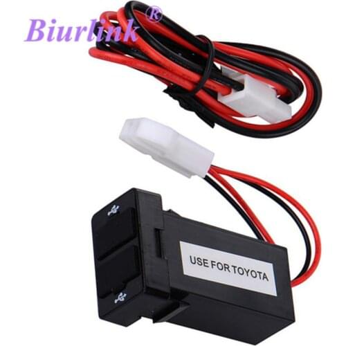 Biurlink 2 Style Dual USB Port Charger Dashboard Mount Car Panel USB Connector For Phone Audio Input for Toyota