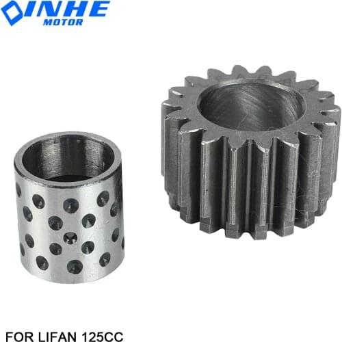 Motorcycle 18T Clutch Primary Drive Gear Bush For Lifan 125cc LF125cc Manual Clutch 1P52FMI-K Horizontal Kick Starter Engines