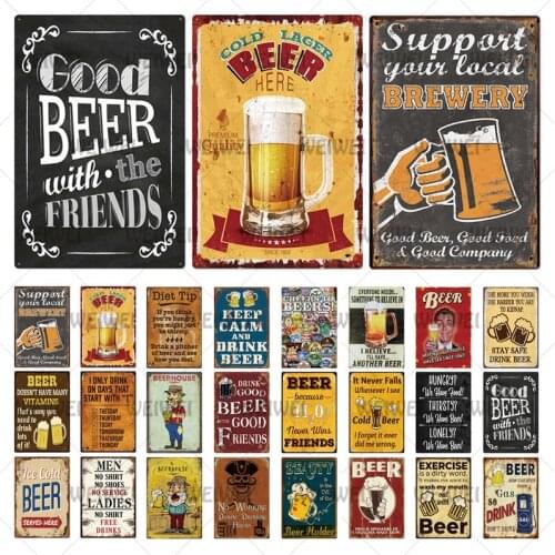 Funny Metal Sign Beer Tin Sign Plaque Metal Vintage Pub Metal Plate Wall Decor For Bar Pub Club Man Cave Decorative Plates