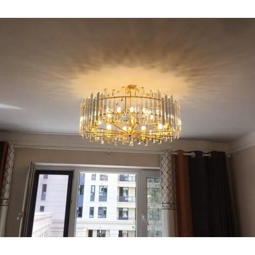 Gold Led Pendant Lights Crystal Living room Indoor Lighting Modern Hanging Lamp For Dining room Kitchen Industrial Loft Lamp