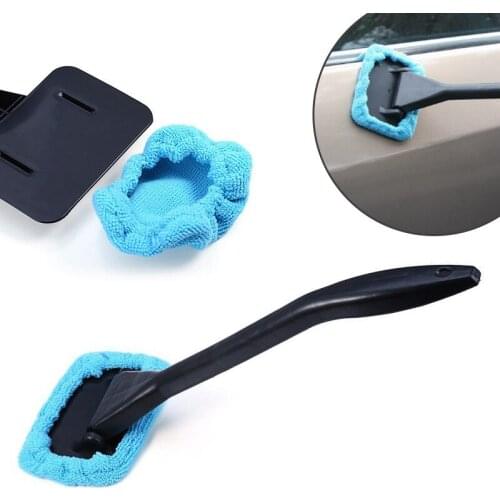 1PC Light Blue Car Window Brush Glass Cleaner Wiper Scraper Brush Cleaning Tool Car Auto Cleaner Car Cleaning Accessories