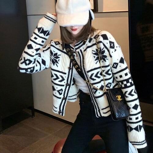 2021 Women Sweater Cardigan Winter Solid Cashmere Top Casual Cardigans Chic Korean Fashion Winter Knit Jacket sueters mujer