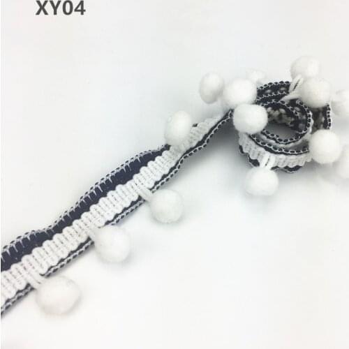 20y Lace Ribbon Sewing Pom Pom Tassel Pompoms Trim Ball Fringe Embroidery Garment Lace Fabric Handmade Accessory Applique XY04