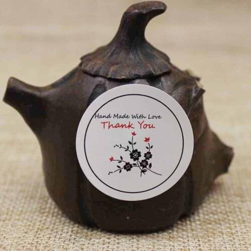 3cm 1000pcs round white/kraft self-adhesive thank you stickers seal labels Party Favor Gift Decorative handmade with love labels