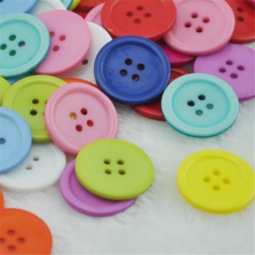 50pcs Big Plastic Overcoat Button Cloth sewing Appliques Lots Upick 25mm PT13