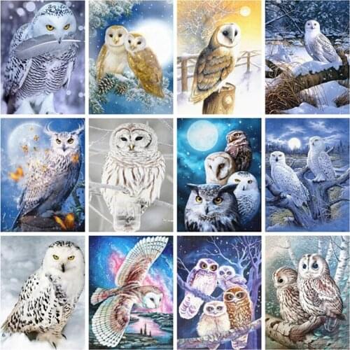5D Diamond Painting Owl Full Drill Square/Round Diamond Art Embroidery Animal Cross Stitch Home Decoration