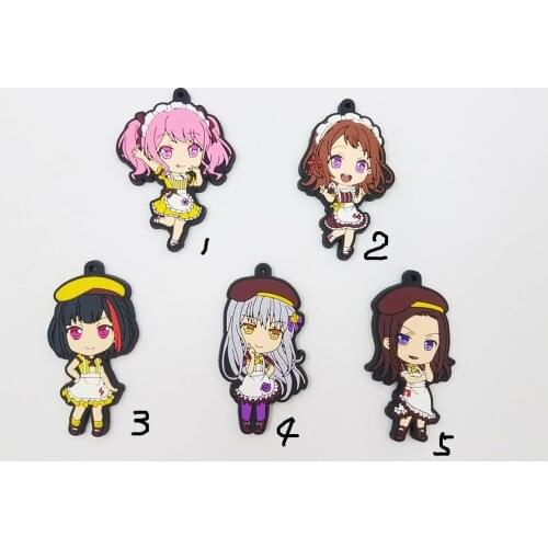 BanG Dream! Japanese anime figure rubber Silicone mobile phone charms/keychain