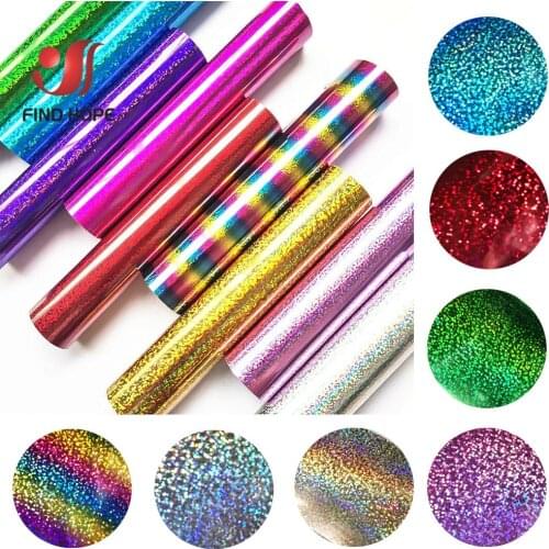 HTV Glitter Shiny Hologram Sequins Heat Transfer Vinyl PET Iron-on Heat Press Textile T-Shirt Cricut Film Craft DIY 50*100cm