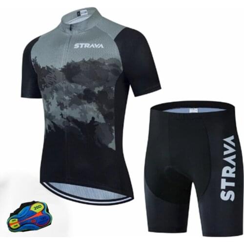 Quick Dry Bicycle Wear Clothes Mens Short Maillot Culotte Bike 2021 STRAVA Black Cycling Jersey Set MTB Uniform Bike Clothing