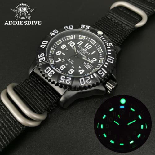 Addies Men Military Watches NATO Nylon Outdoor Sports Quartz Watch Green blue night light Waterproof Men Clock Relogio Masculino