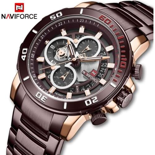 Relogio Masculino NAVIFORCE Men Watches Top Brand Luxury Fashion Waterproof Chronograph Quartz Watch Men Steel Sports Male Clock