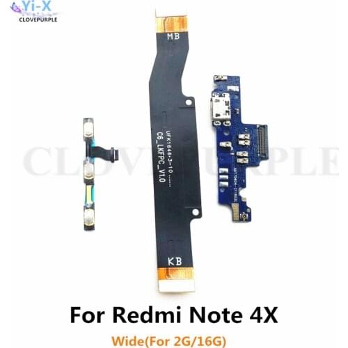 For Xiaomi Redmi Note 4X ( Wide ) Power Volume & USB Charging Dock Charger & Motherboard MainBoard Connections Flex Cable