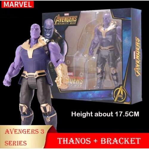 Marvel Iron Man Toy Avengers 3 Spider-Man Figure With Base Joint Movable Birthday Gift Thanos [Classic Color Box + Bracket]