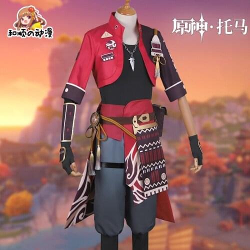 Hot Game Genshin Impact Tohma Cosplay Costumes Top Pants Halloween Party Uniform Set for Carnival Comic Show