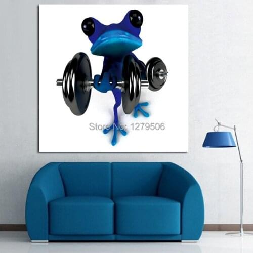 Animal Pictures The White Cock The Frog Animals Paintings 100% Handpainted Canvas Oil Paintings Wood Stretched Home Decor