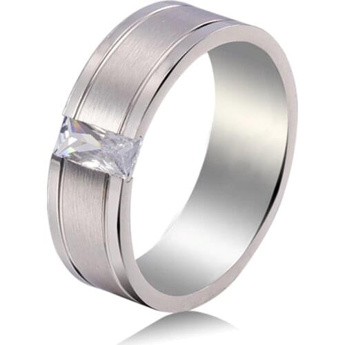 New Bijoux Femme Vintage Crystal Rings For Men Women Titanium Stainless Steel Ring Anel Feminino finger spinner Jewelry Bague