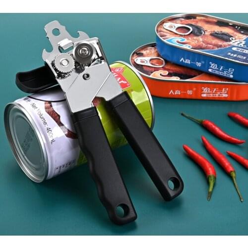 Kitchen Professional Stainless Steel Cans Opener Handheld Can Opener Side Cut Manual Can Bottle Beer Opener Corkscrew Tools